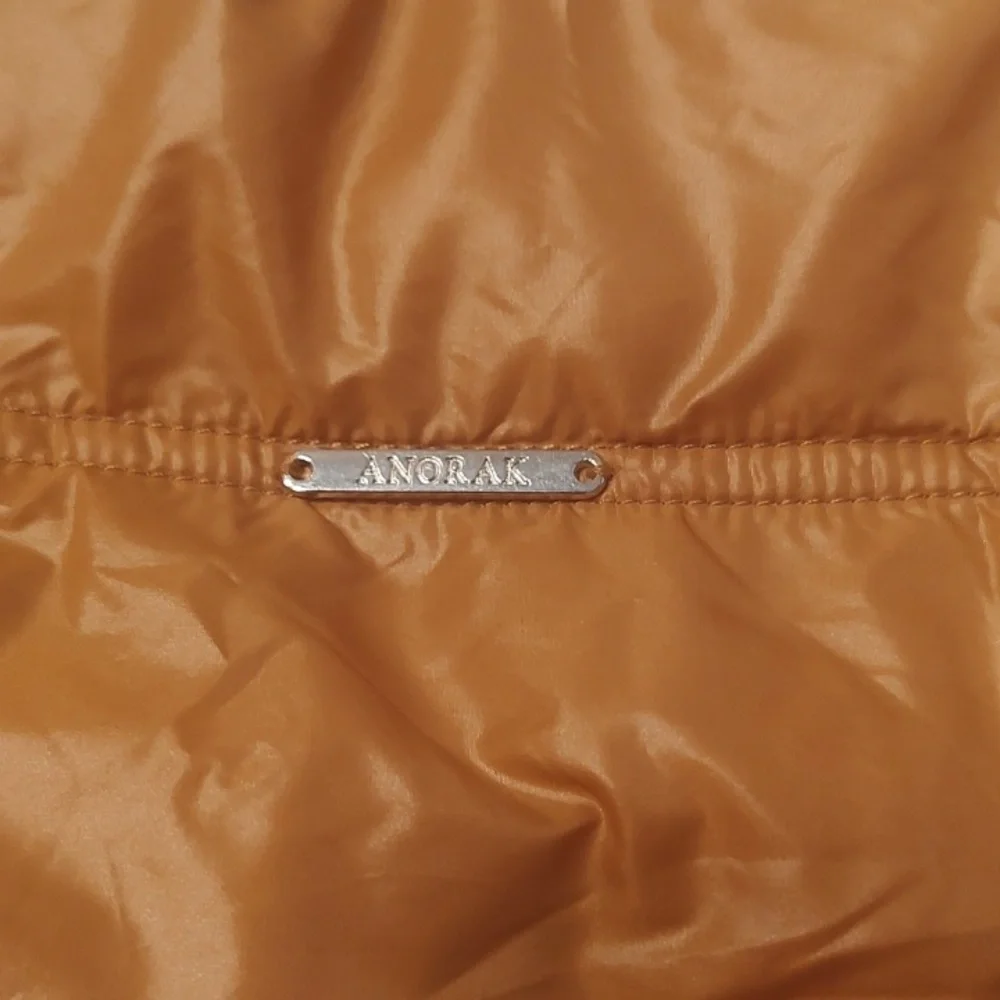 Anorak Burnt Orange Puffy Travel Toiletry Bag Pouch zipper lightweight‎